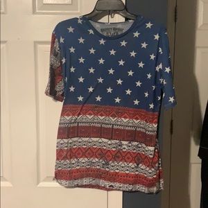 Aztec American flag shirt